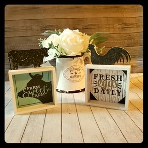 Farmhouse Rustic Decor Shelf Sitters Watering Can